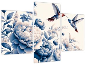 Tablou - Colibri deasupra florii (90x60 cm)
