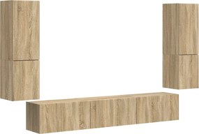 vidaXL Set comodă TV Pe perete 4 pcs Stejar Sonoma Lemn compozit