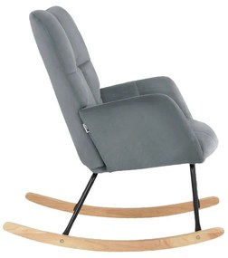Fotoliu gri balansoar cu tapițerie din catifea Elza – Støraa