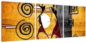 Tablou - Pictură străveche (cu ceas) (90x30 cm)