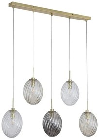 Lustra cu 5 pendule sticla colorata Whirl