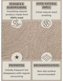 Covor bej țesut manual rotund din lână ø 120 cm Eleni Light Beige – Hanse Home