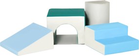 HOMCOM Set de 4 Blocuri Moi de Construcție pentru Copii, Joc Modulabil pentru Copii 1-3 Ani, 150x50x39 cm, Multicolor | Aosom Romania