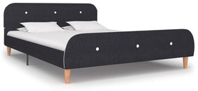 280918 vidaXL Cadru de pat, gri închis, 140 x 200 cm, material textil
