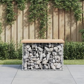 834353 vidaXL Bancă de grădină, design gabion, 63x44x42 cm, lemn masiv de pin