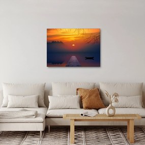 Tablou cu podul în apus de soare (70x50 cm)