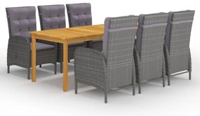 vidaXL Set mobilier pentru grădină, 7 piese, gri