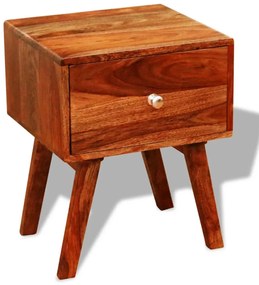 272467 vidaXL Noptieră cu 1 sertar, 2 buc, 55 cm, lemn masiv de sheesham
