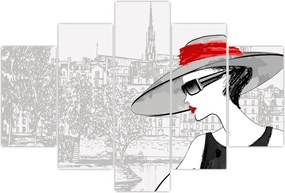 Tablou - Doamna la oraș (150x105 cm)