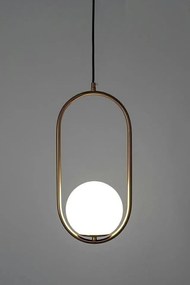 Lustra design miminalist, Metal auriu, Glob Sticla, AURELIA 40