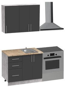 Set mobila bucatarie Festa Pako World Antracit 100x60x85 cm