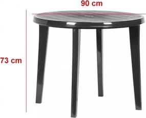 Masă de grădină din plastic Lisa, grafit