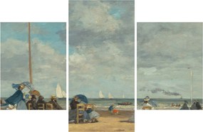 Tablou - Eugène Boudin, Beach  at Trouville, reproducere (90x60 cm)