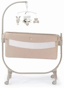 Patut cu leganare, Cullami, co-sleeper 2 in 1, Cu laterala culisanta, Cu setare unghiulara, Cu roti, Reglabil in 8 pozitii pe inaltime, Bej