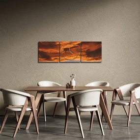 Tablou cu nori (cu ceas) (90x30 cm)