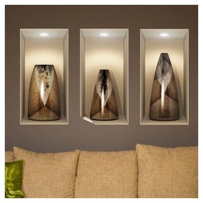 Set 3 autocolante cu efect 3D Ambiance Wooden Vases