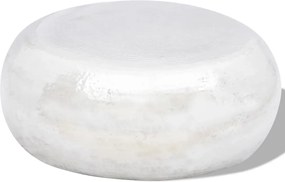 vidaXL Măsuță de cafea din aluminiu bătut la ciocan, argintiu