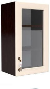 Corp superior 40 vitrina cu 1 usa Zebra MDF vanilie simplu