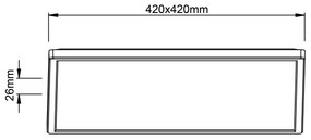 Brilliant - Plafonieră LED MILTON, 24 W, 230 V, 42 x 42 cm, albă