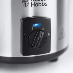 Russell Hobbs Compact Home Slow Cooker 25570-56, 145W, 2L, 3 setări de temperatură, vase ceramice, fără BPA și PFAS, negru/inox