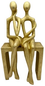 Statueta Cuplu Two On A Bench 12x24cm, Auriu