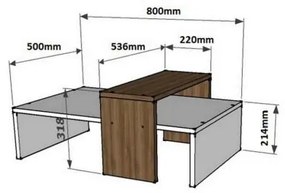 Masă de cafea Glowie (Nuc + Alb). 1089470