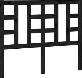 vidaXL Tăblie de pat, negru, 126x4x100 cm, lemn masiv de pin
