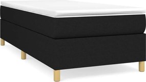 vidaXL Cadru de pat cu arcuri țesătură neagră 90x200 cm