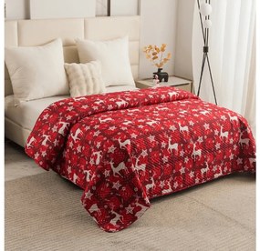 Cuvertura de pat VELVET CHRISTMAS WAVE, rosu Dimensiune: 220 x 240 cm
