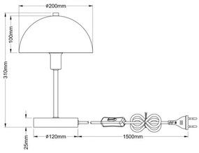 Globo 24009S - Lampă de masă ATOMA 1xE14/40W/230V