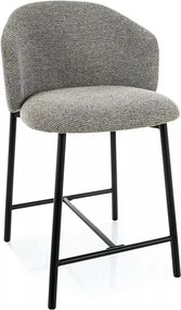 Scaun bar OSAKA H-2, gri/negru, stofă/metal, 54x43x88 cm