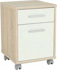 Noptiera JOHAN 2 NEW 07, stejar sonoma/alb, DTD laminat, 39x41x55 cm