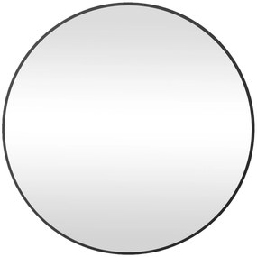 HOMCOM Oglinda rotunda oglinda baie cadru metalic usor de instalat, pentru dormitor, living, intrare, Ø 70 x 2,5 cm negru | Aosom Romania