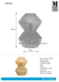 Markslöjd 107983 - Lampă de masă STRAW 1xE27/40W/230V