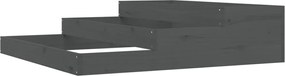 vidaXL Jardinieră, gri, 107x107x27 cm, lemn masiv de pin