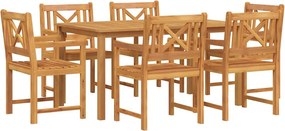 vidaXL Set de masă pentru grădină 7 pcs Maro Lemn Solid de Acacia