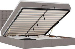 vidaXL Cadru de pat otoman cu saltea Taupe 160x200cm Material