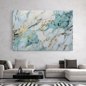 Tablou Canvas, 30x40cm, Dormitor si Living, Abstracte, Marble, Light Green Gold Line