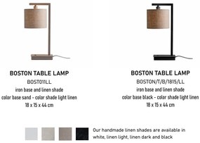 Veioza metal sand si abajur in deschis Boston