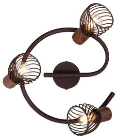 Plafoniera cu 3 spoturi design industrial Isabelle ruginiu