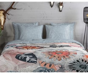 Lenjerie de pat gri din flanelă pentru pat de o persoană 140x200 cm Ralvira – HIP