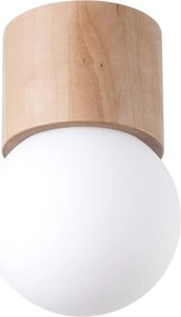 Plafonieră albă/în culoare naturală cu abajur din sticlă ø 12 cm Surtur – Sollux