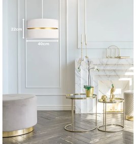 Lustră pe cablu Duolla DUO 1xE27/15W/230V d. 40 cm crem/auriu