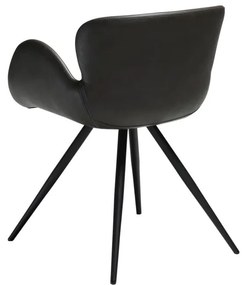 Scaun de sufragerie gri cu cotiere tapițat Gaia – DAN-FORM Denmark