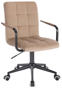 HR1015KP scaun Catifea Latte cu Bază Neagră