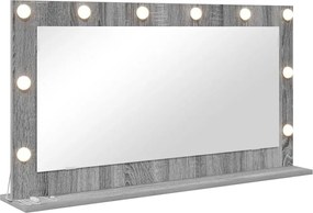 vidaXL Oglindă de toaletă Dreptunghiular Gri Sonoma 100 x 55 x 18 cm