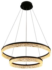 Lustră LED suspendată pe cablu FROZI, 38W, 230V, Ø 60 cm, negru