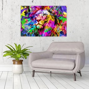 Tablou - 3D imaginea leului (90x60 cm)
