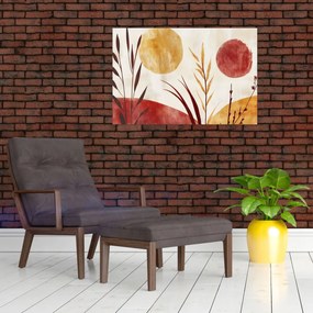 Tablou - Plante și cercuri (90x60 cm)