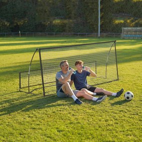 SPORTNOW Rețea de Respingere Pliabilă 2 în 1 cu Husă de Transport pentru Antrenament de Fotbal și Baseball 200x94x122 cm Negru | Aosom Romania